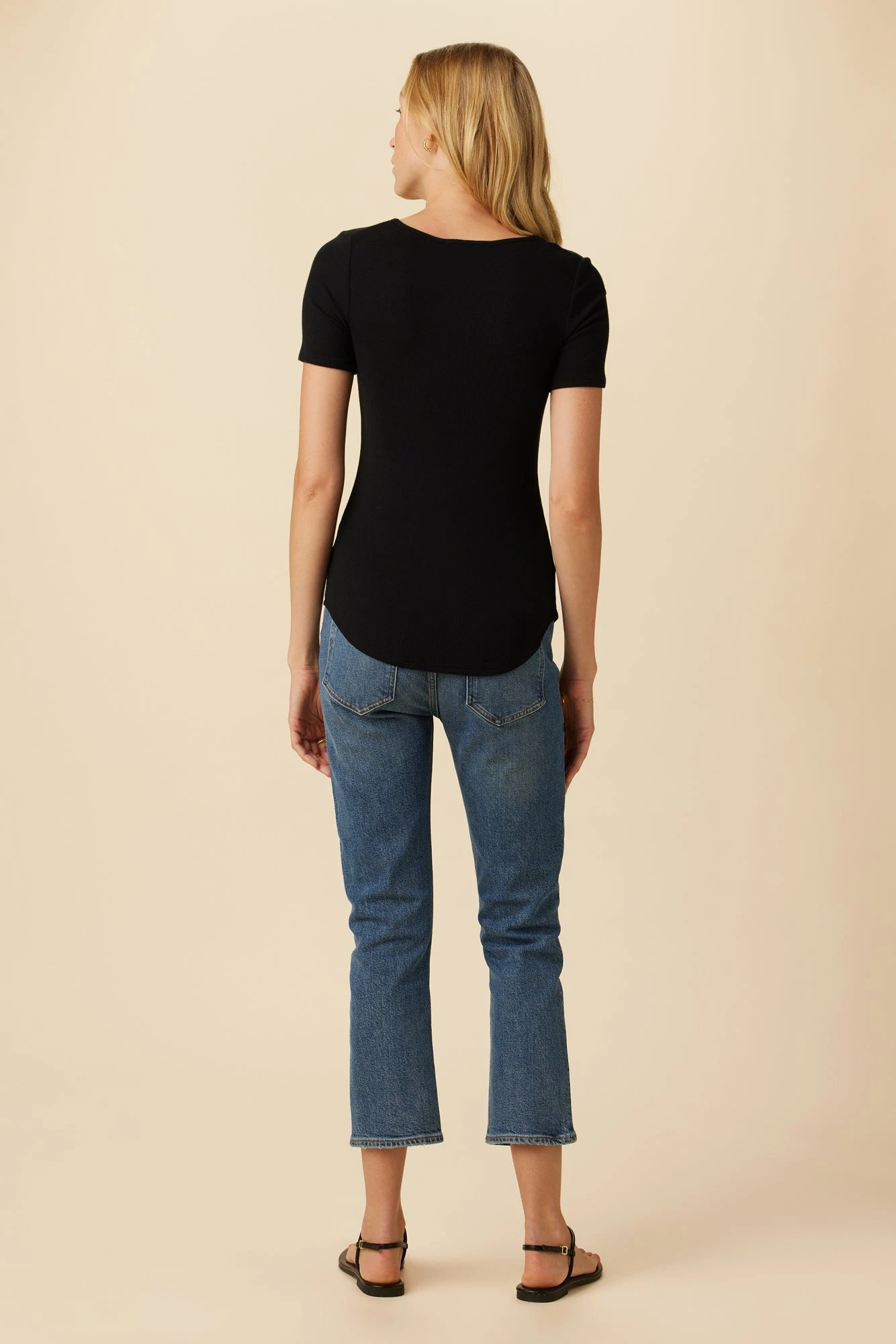 Itana Dream Rib Tee - Black - Image 3