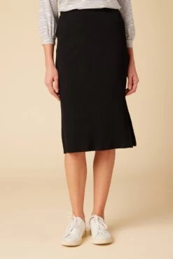 Vindy Paris Rib Skirt - Black