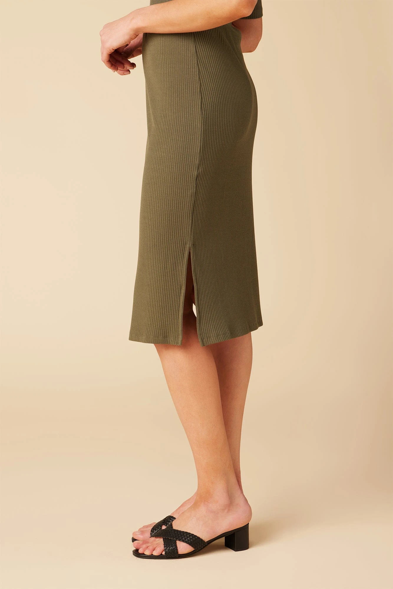 Vindy Paris Rib Skirt - Calla Green - Image 3