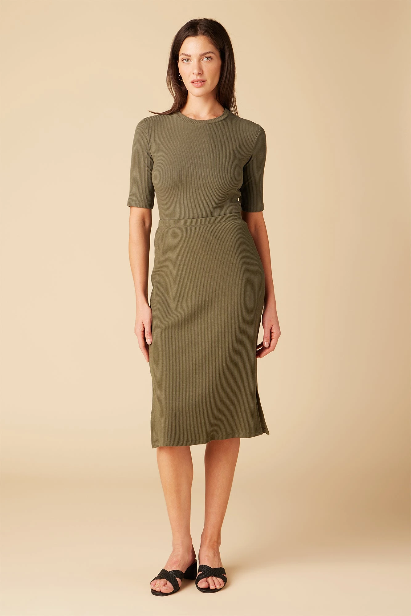Vindy Paris Rib Skirt - Calla Green - Image 2