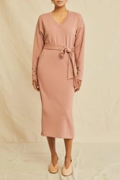 Ava Luxe Fleece Dress - Quartz