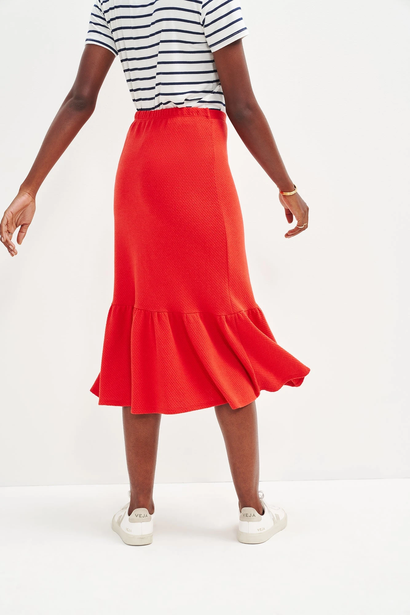 Melia Scallop Knit Skirt - Carmine - Image 4