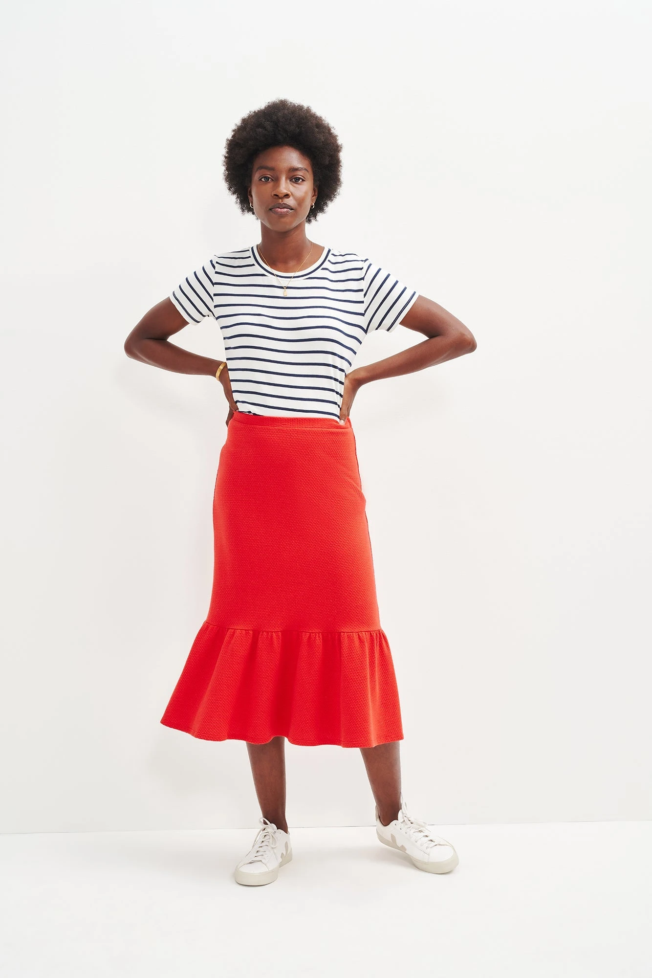 Melia Scallop Knit Skirt - Carmine - Image 2