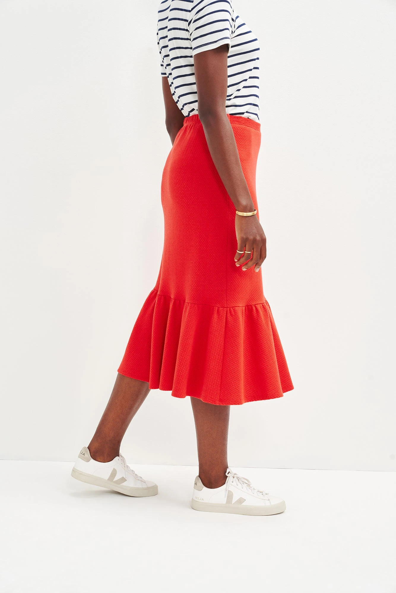 Melia Scallop Knit Skirt - Carmine - Image 3