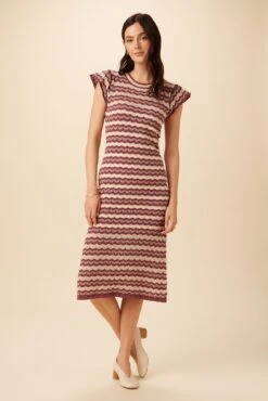 Betsy Organic Cotton Dress - Sumac And Birch Stripe