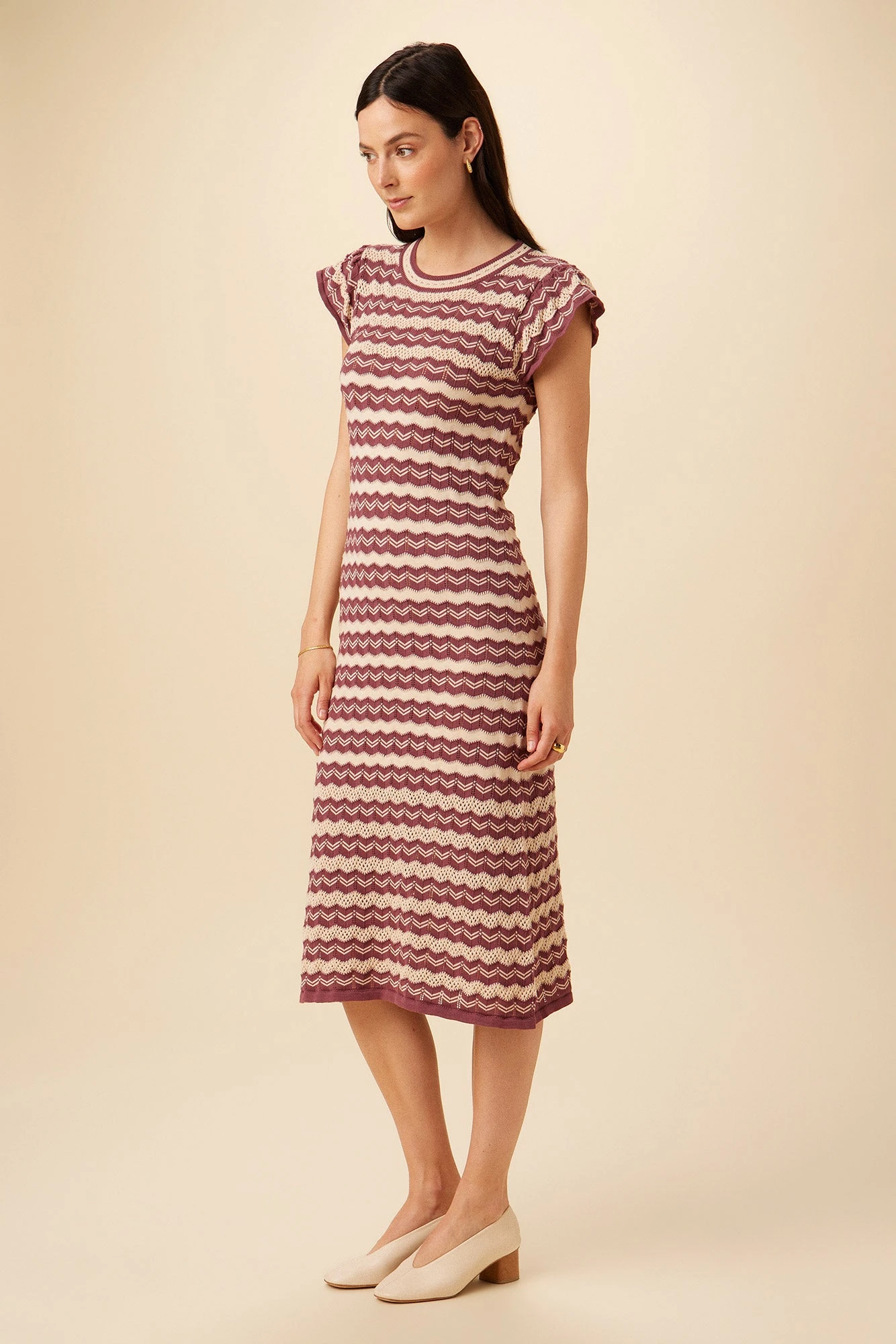 Betsy Organic Cotton Dress - Sumac And Birch Stripe - Image 2