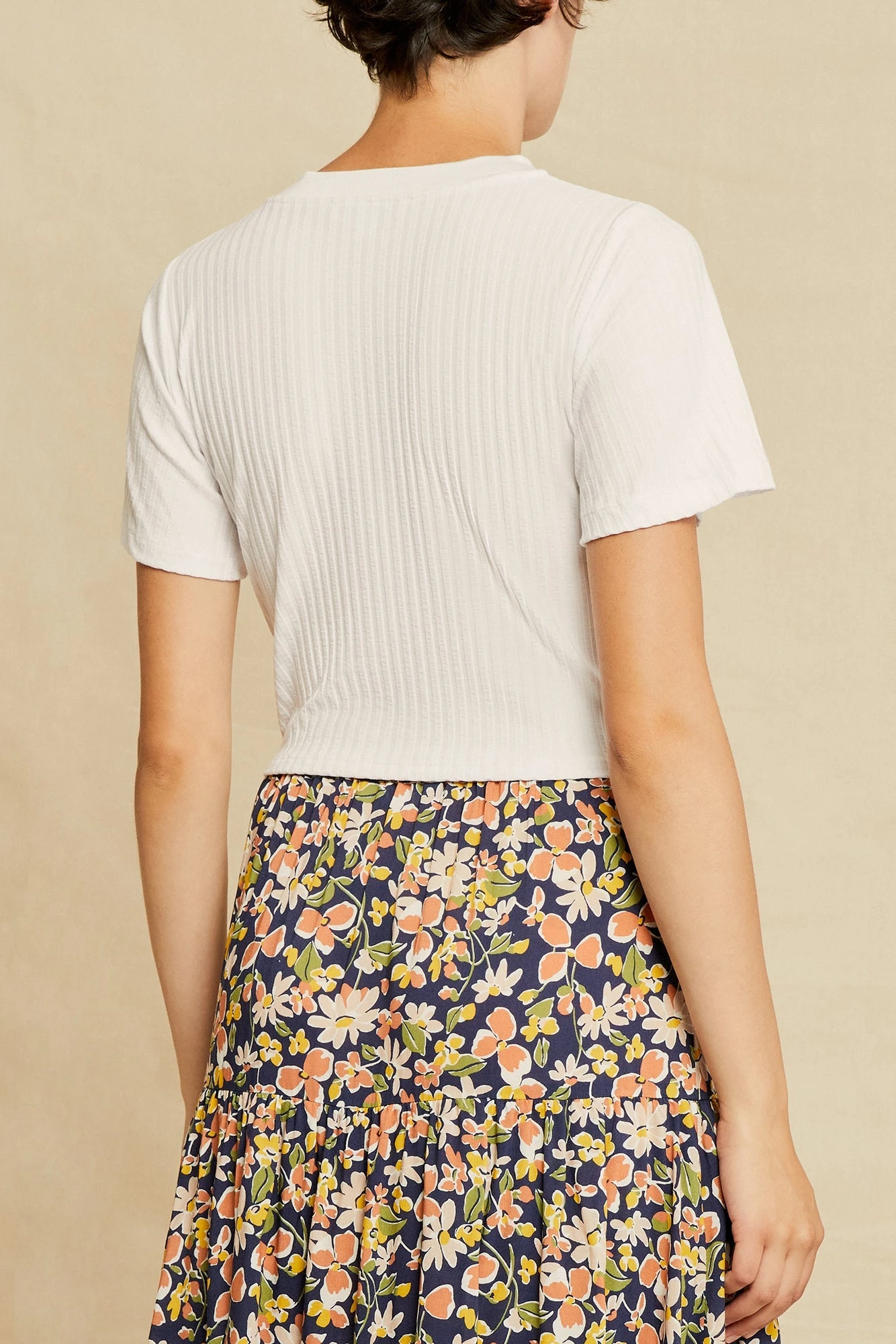 Jeanette Short Sleeve Tee - White - Image 3