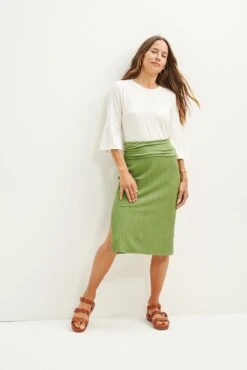 Zio Ribbed Skirt - Pear