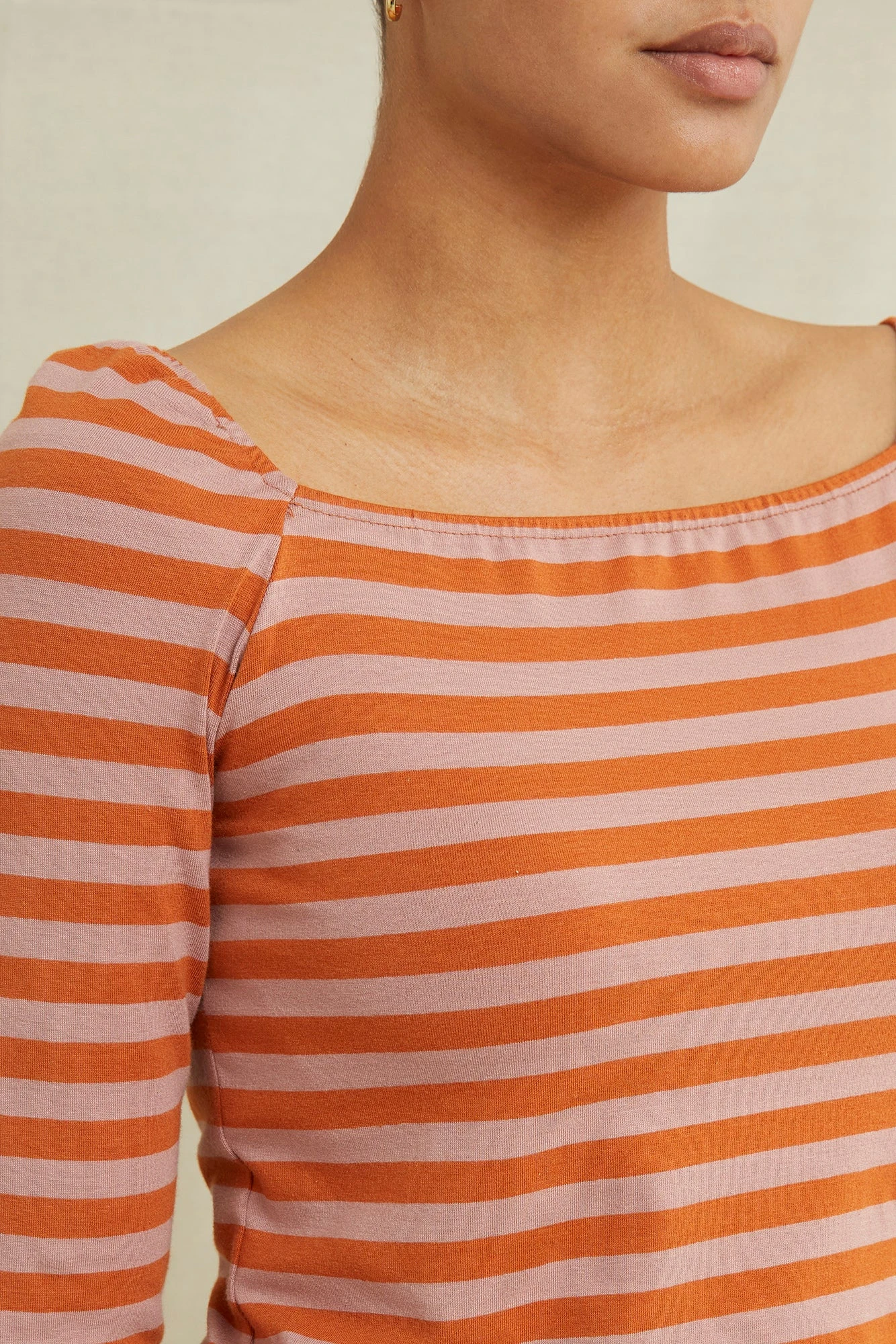 Amela 3/4 Sleeve Reverie Knit Tee - Quartz And Umber - Image 5