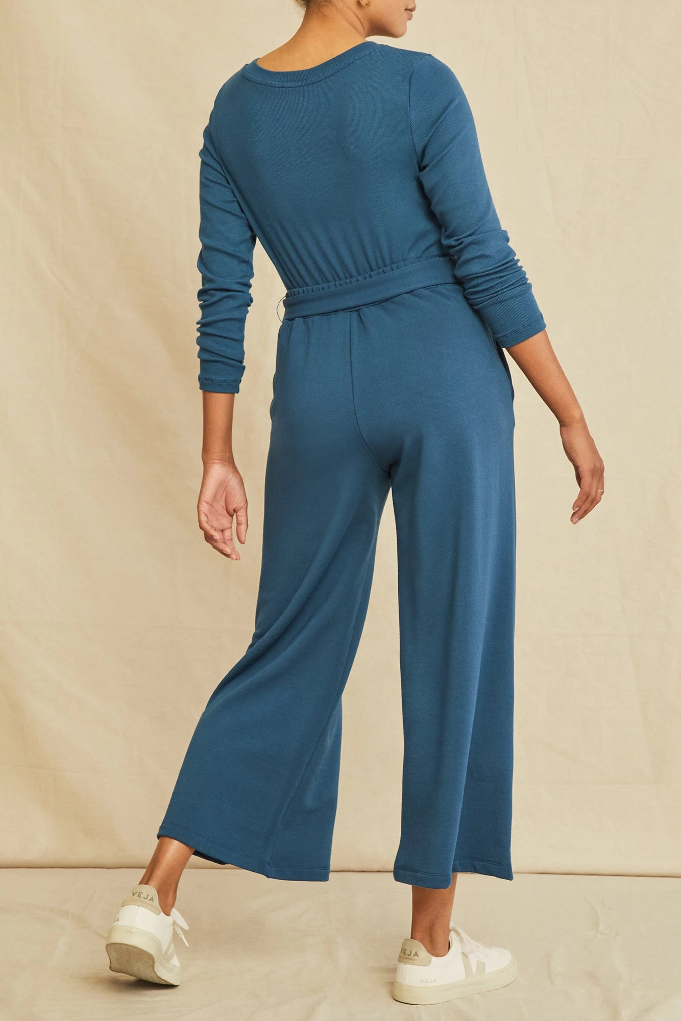 Eugenia Tie Waist Luxe Fleece Pants - Azure - Image 3