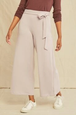 Eugenia Tie Waist Luxe Fleece Pants - Dawn
