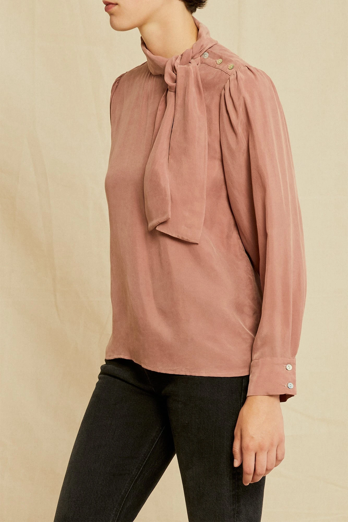 Olivet Cottonseed Cupro Blouse - Quartz - Image 2