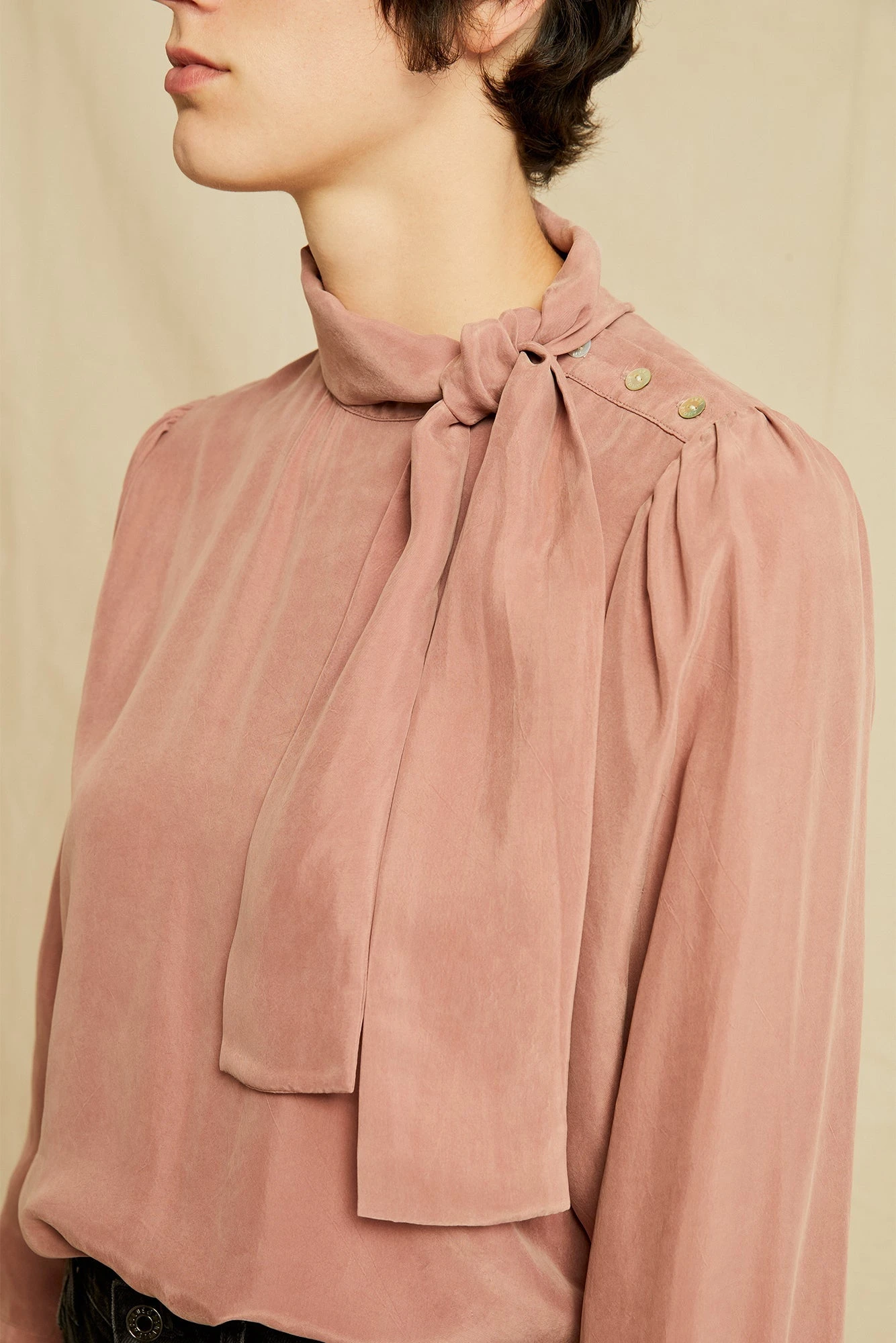 Olivet Cottonseed Cupro Blouse - Quartz - Image 4