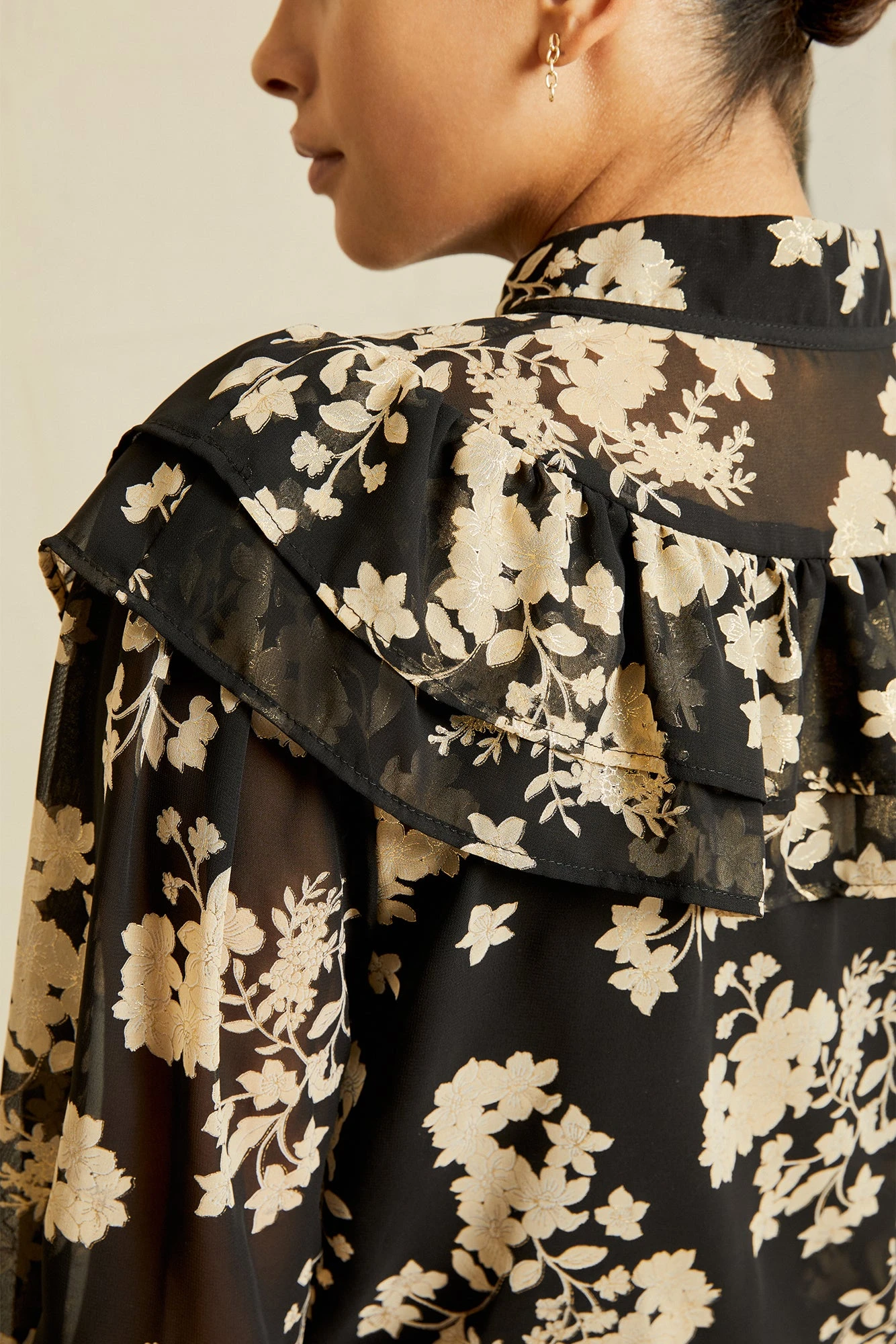 Myra Upcycled Blouse - Champagne Chiffon - Image 5