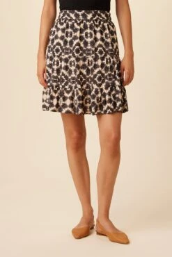 Lela Ecovero Skirt - Ink Flower