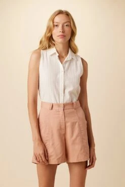 Geena Organic Cotton Blouse - Natural