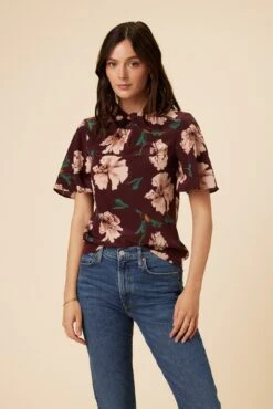 Seville Washable Silk Blouse - Paysage Sepia