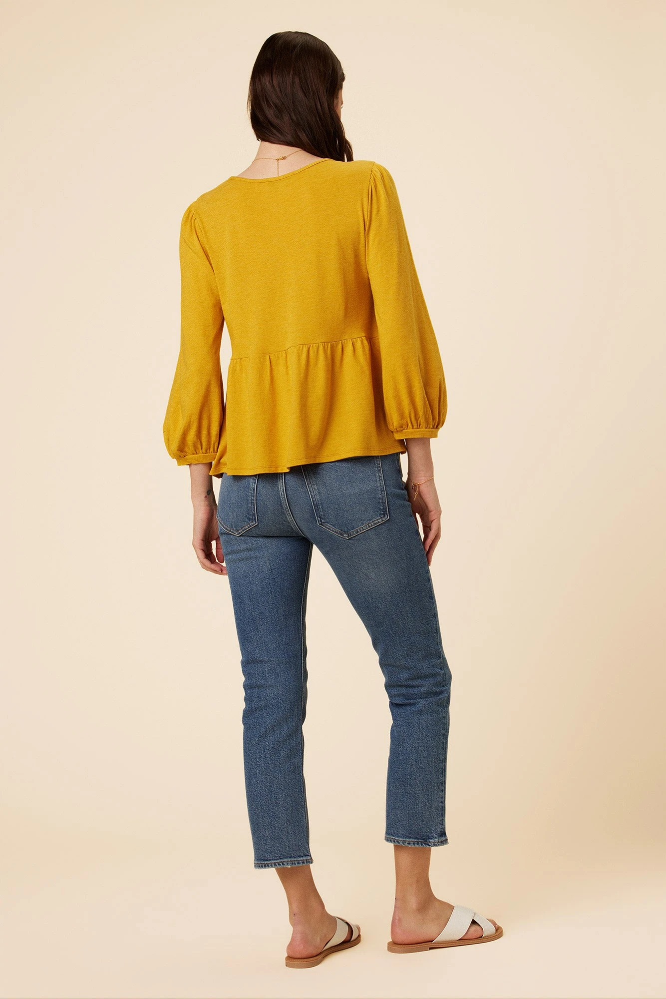 Blake Cotton Slub Blouse - Sunflower - Image 3