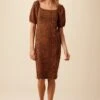 Bonnie Reverie Knit Dress - Almond Leopard Print