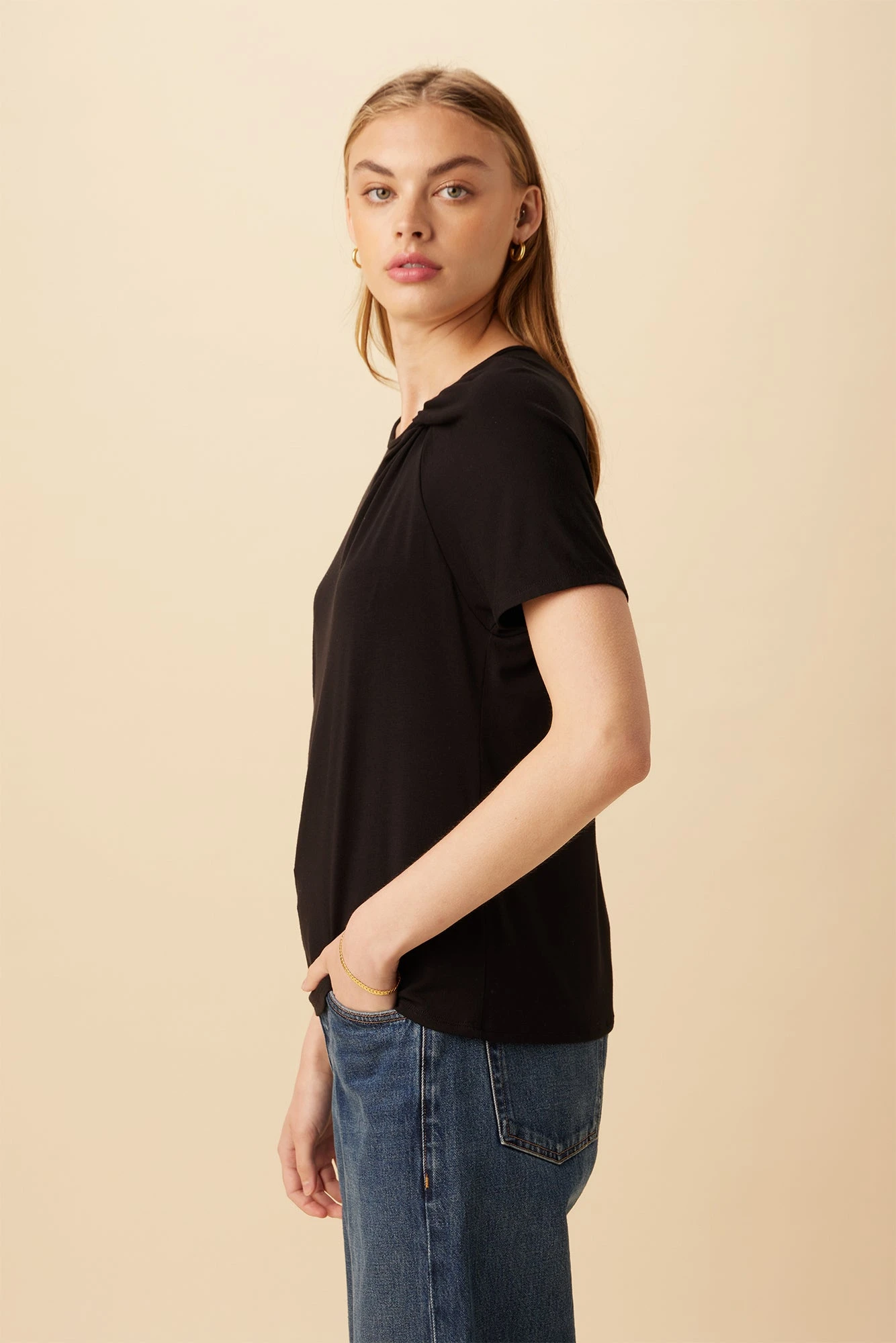Mallorca Dream Knit Tee - Black - Image 2