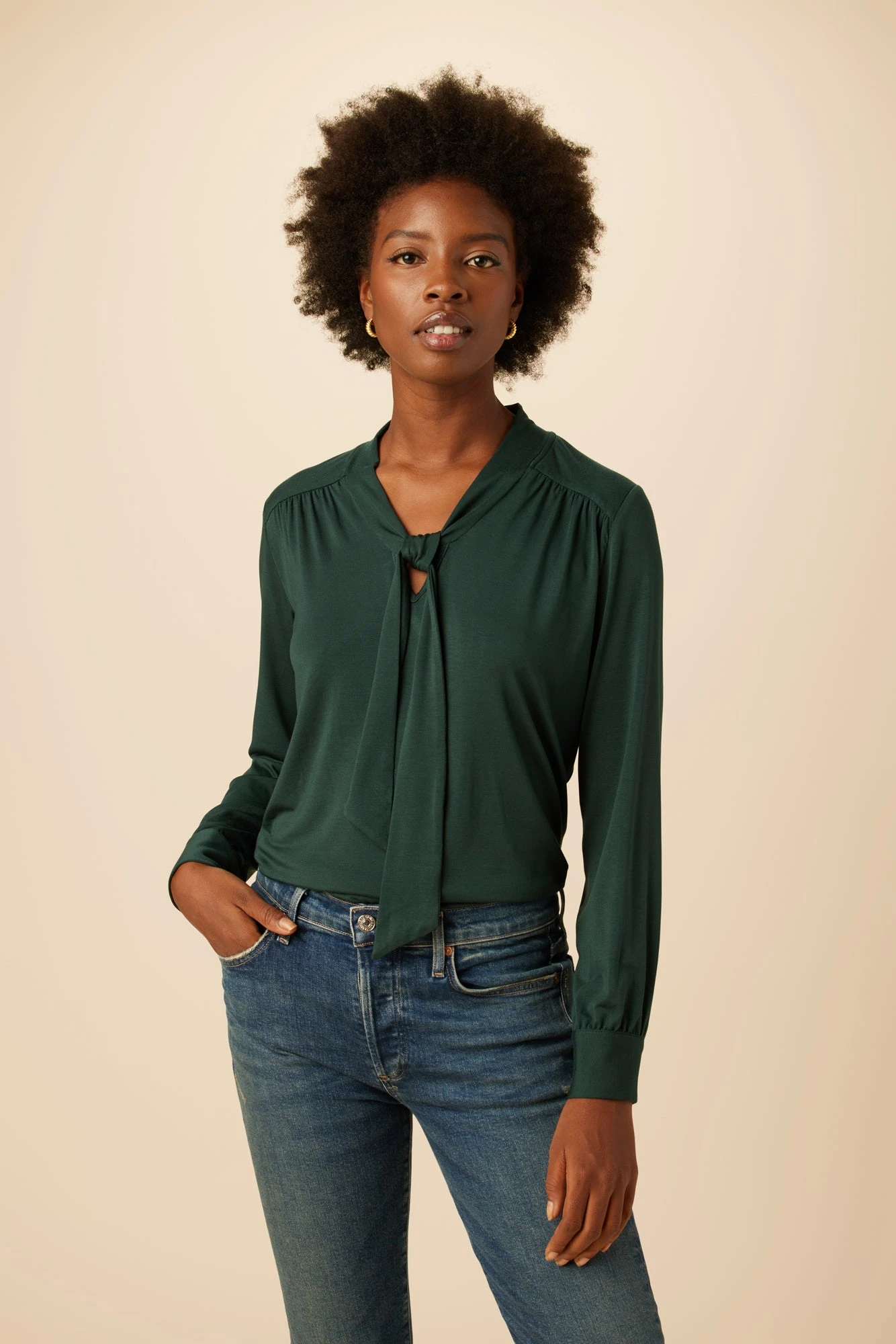 Aster Dream Knit Blouse - Darkest Spruce