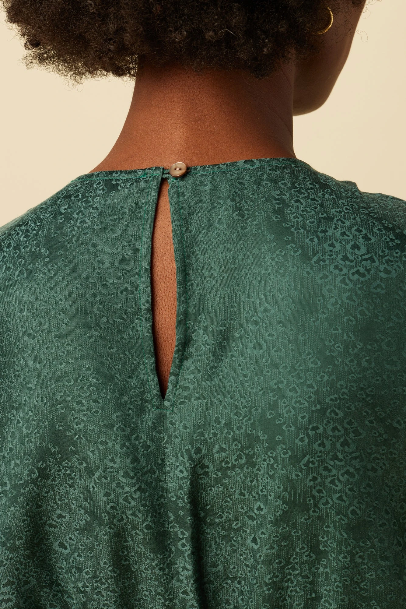 Fantasia Cupro Viscose Jacquard Jumpsuit - Darkest Spruce - Image 5