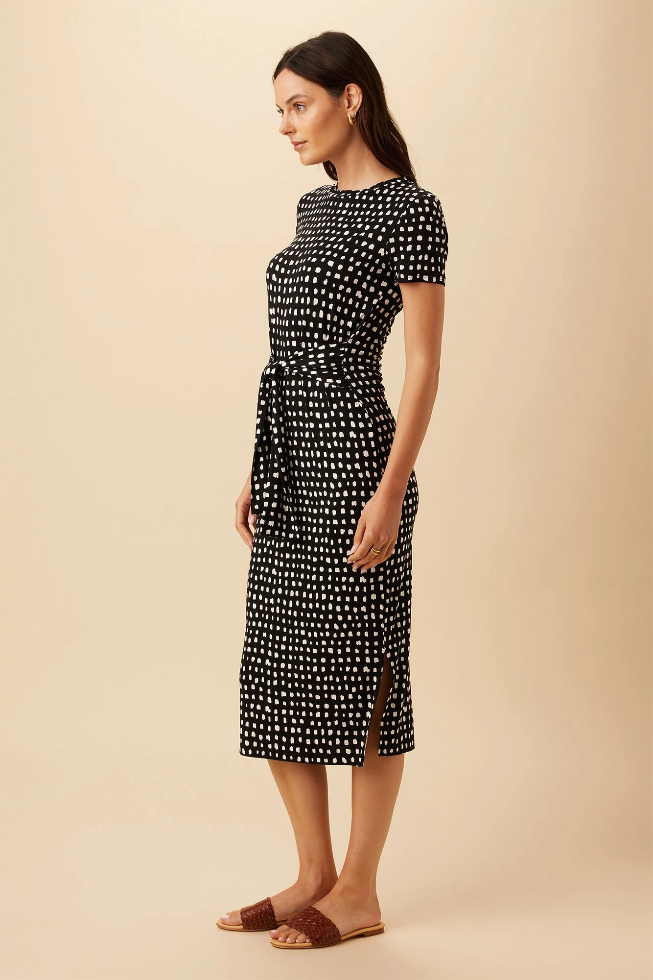 Colombe Viscose Knit Dress - Valencia Dot Black - Image 2