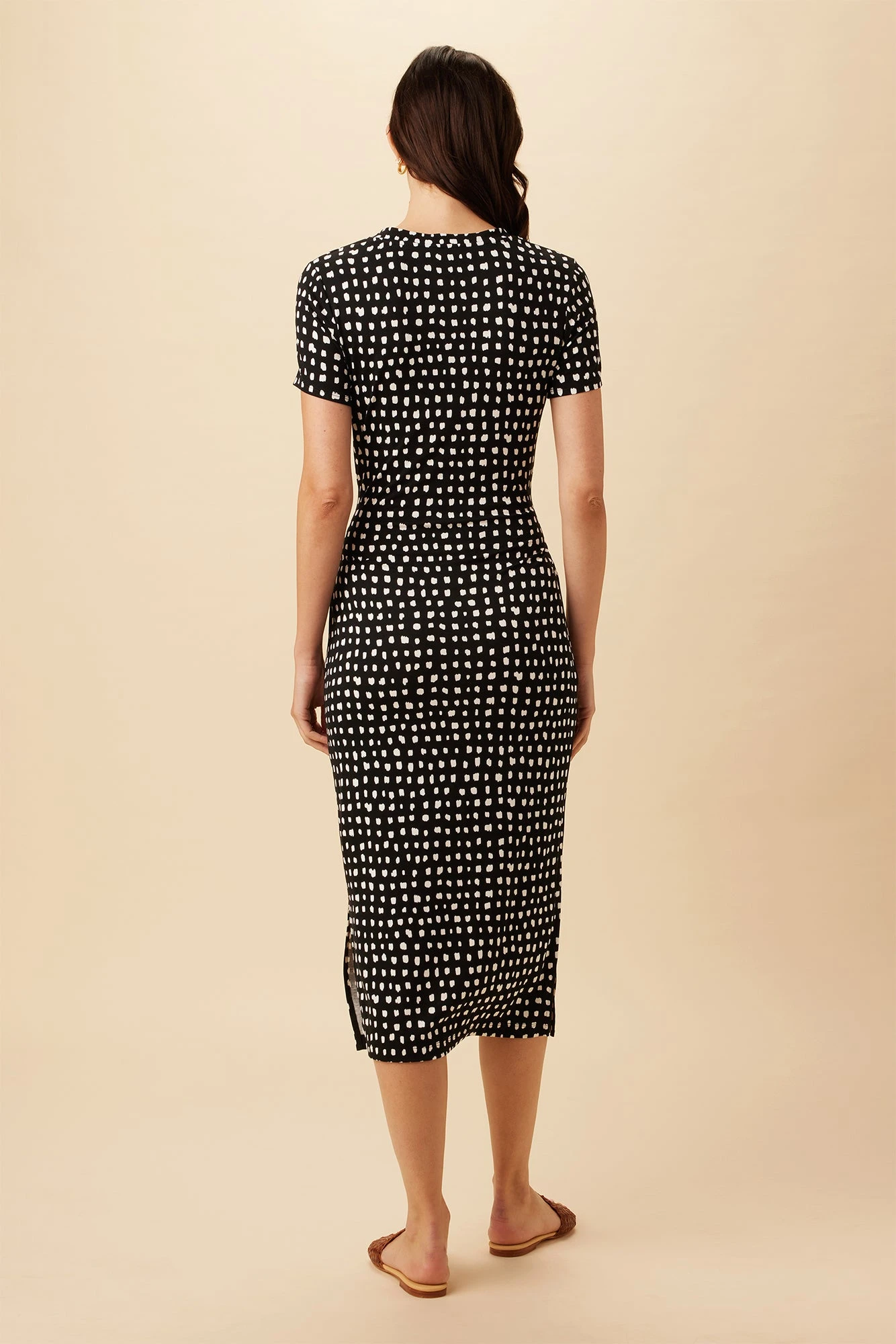 Colombe Viscose Knit Dress - Valencia Dot Black - Image 3