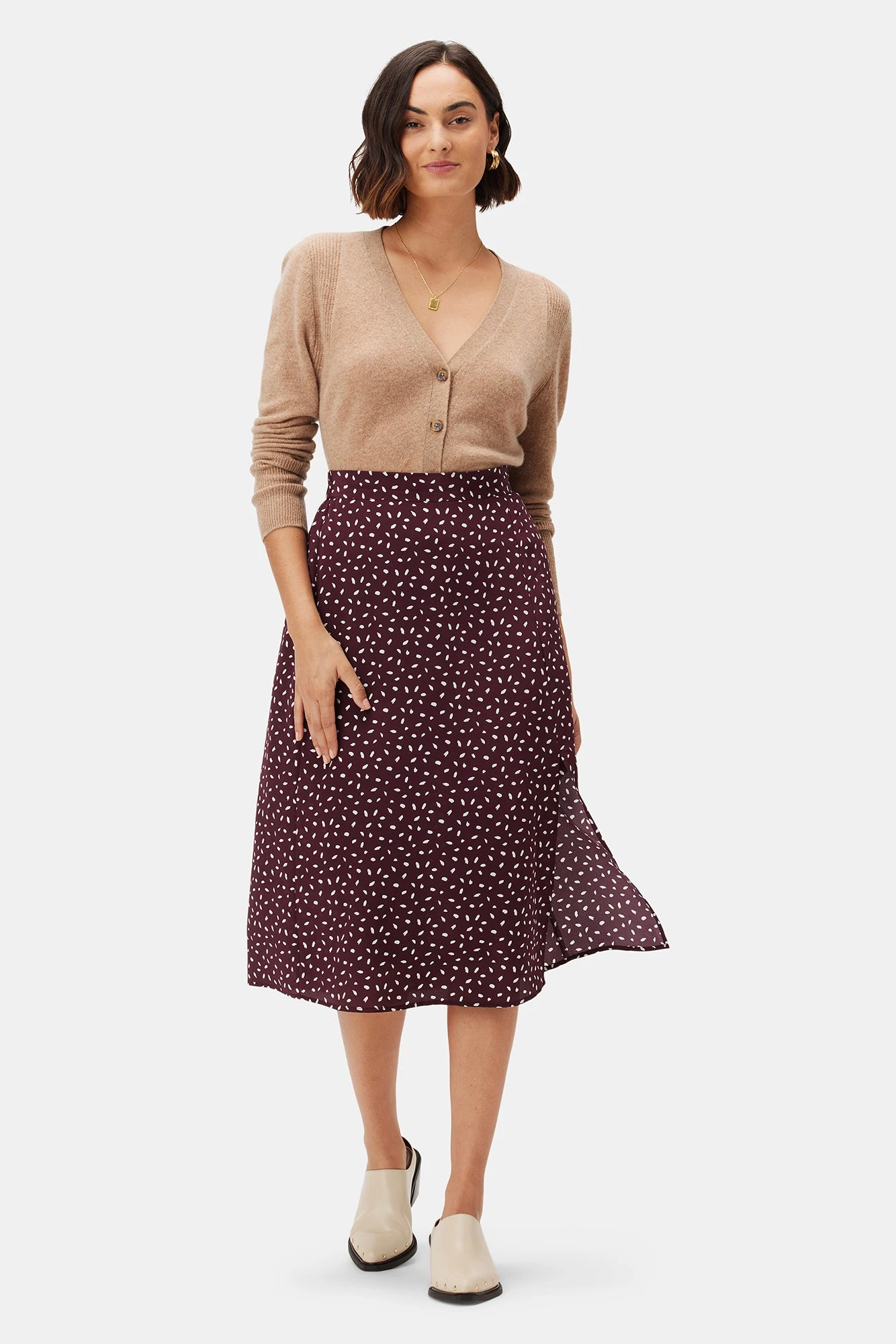 Ollie Washable Silk Skirt - Doucet Dot Vineyard - Image 4