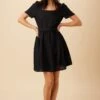 Ria Ramie Viscose Dress - Black