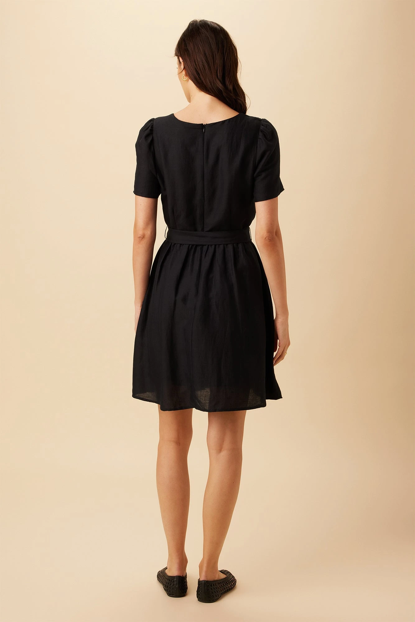 Ria Ramie Viscose Dress - Black - Image 3