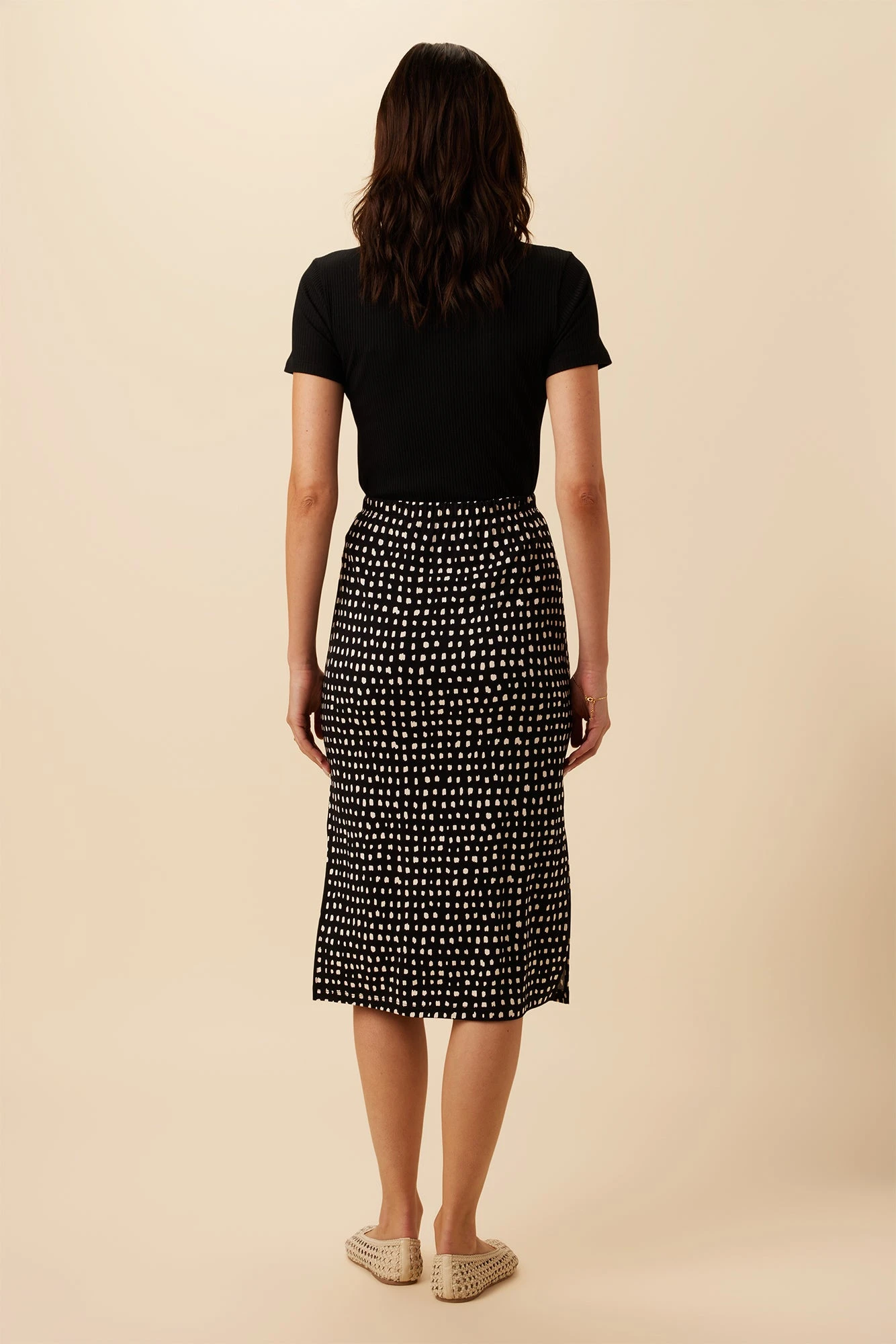 Vindy Viscose Knit Skirt - Valencia Dot Black - Image 4