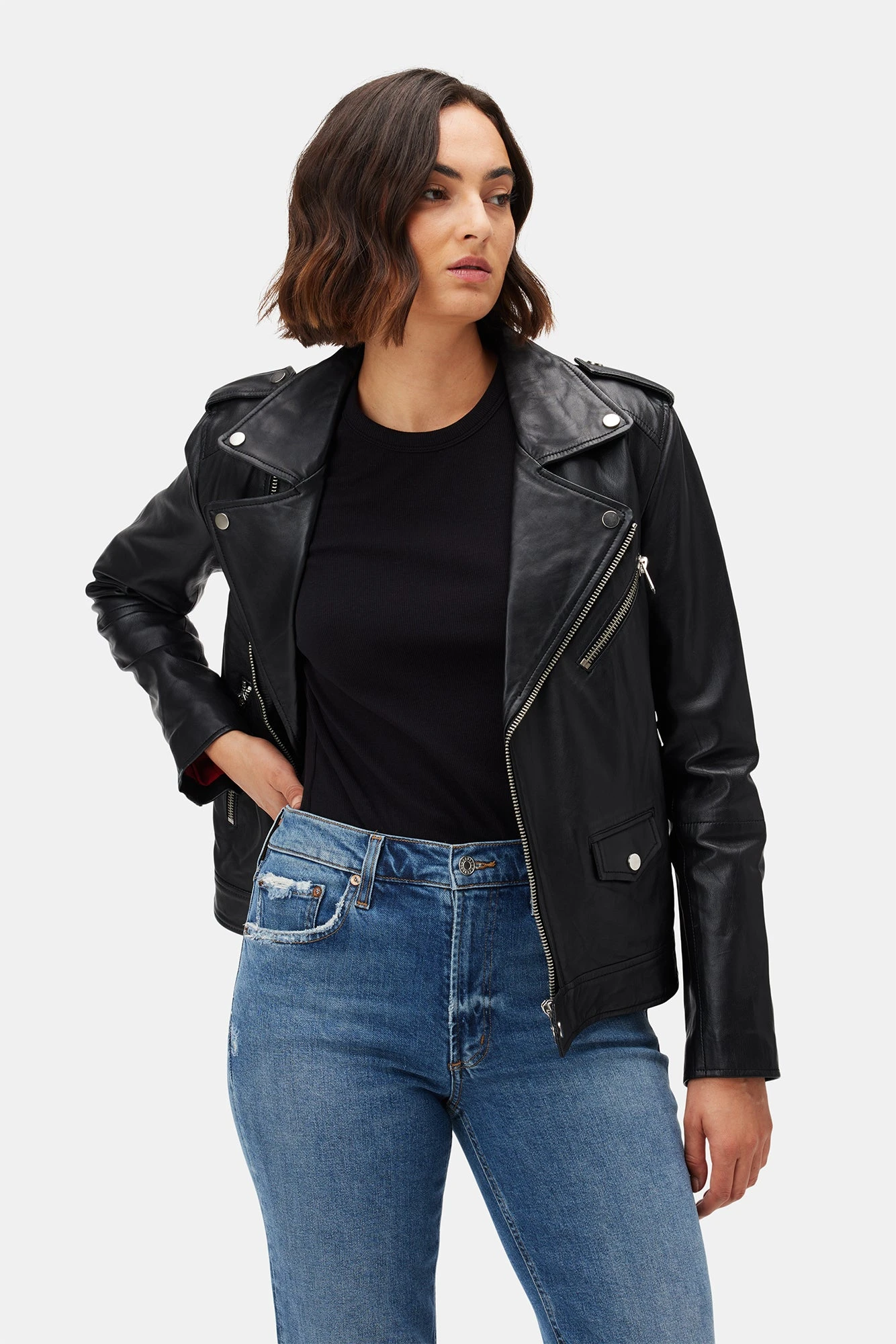 Eleanor Long Sleeve Baby Rib Tee - Black