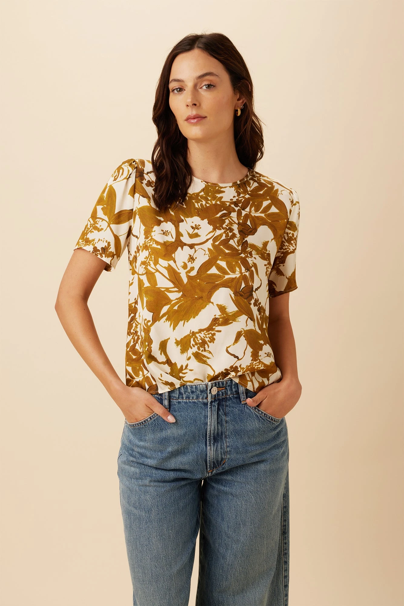 Odilia Tencel Twill Blouse - Pasadena Gold