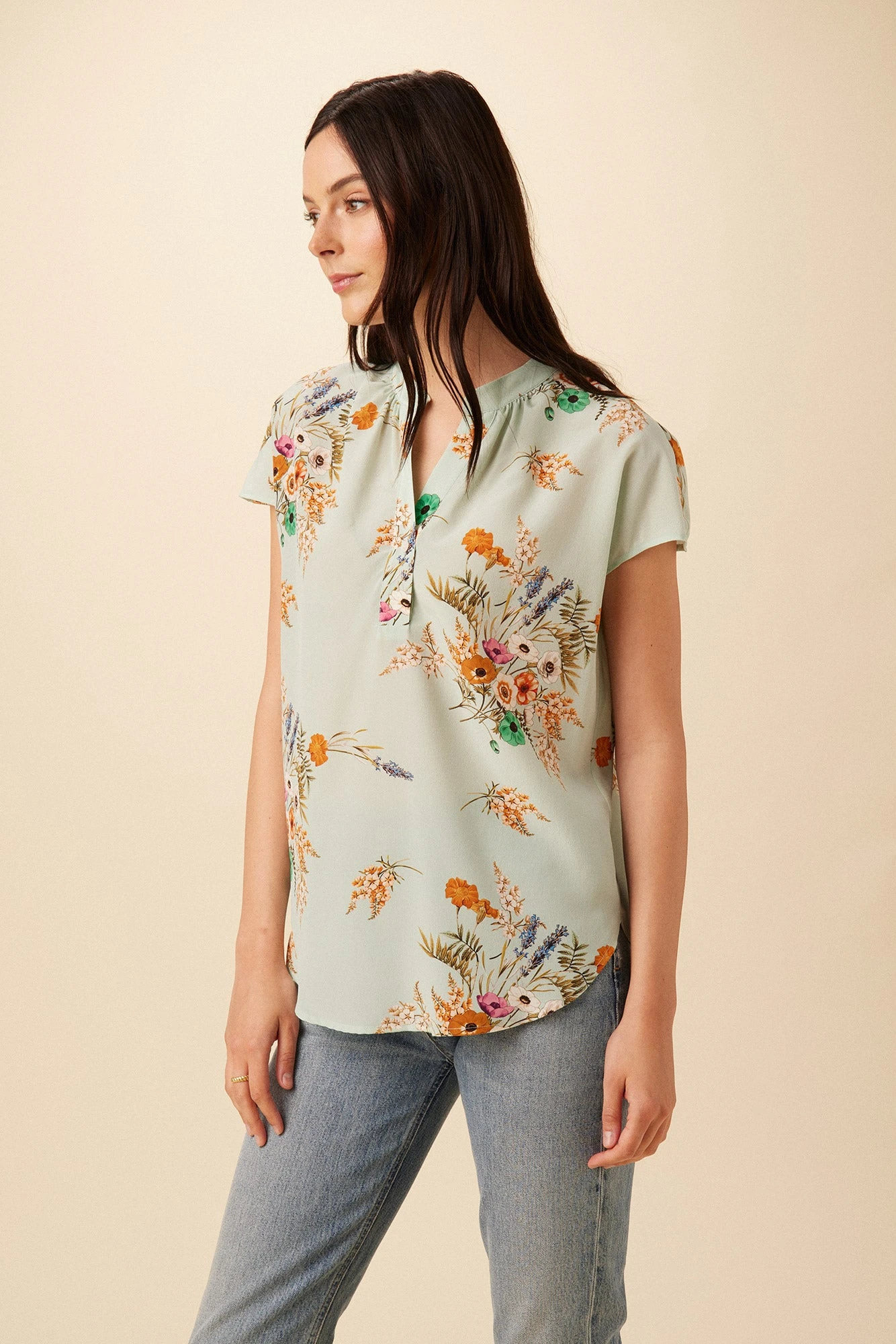 Renata Washable Silk Blouse - Cannes Floral - Image 2