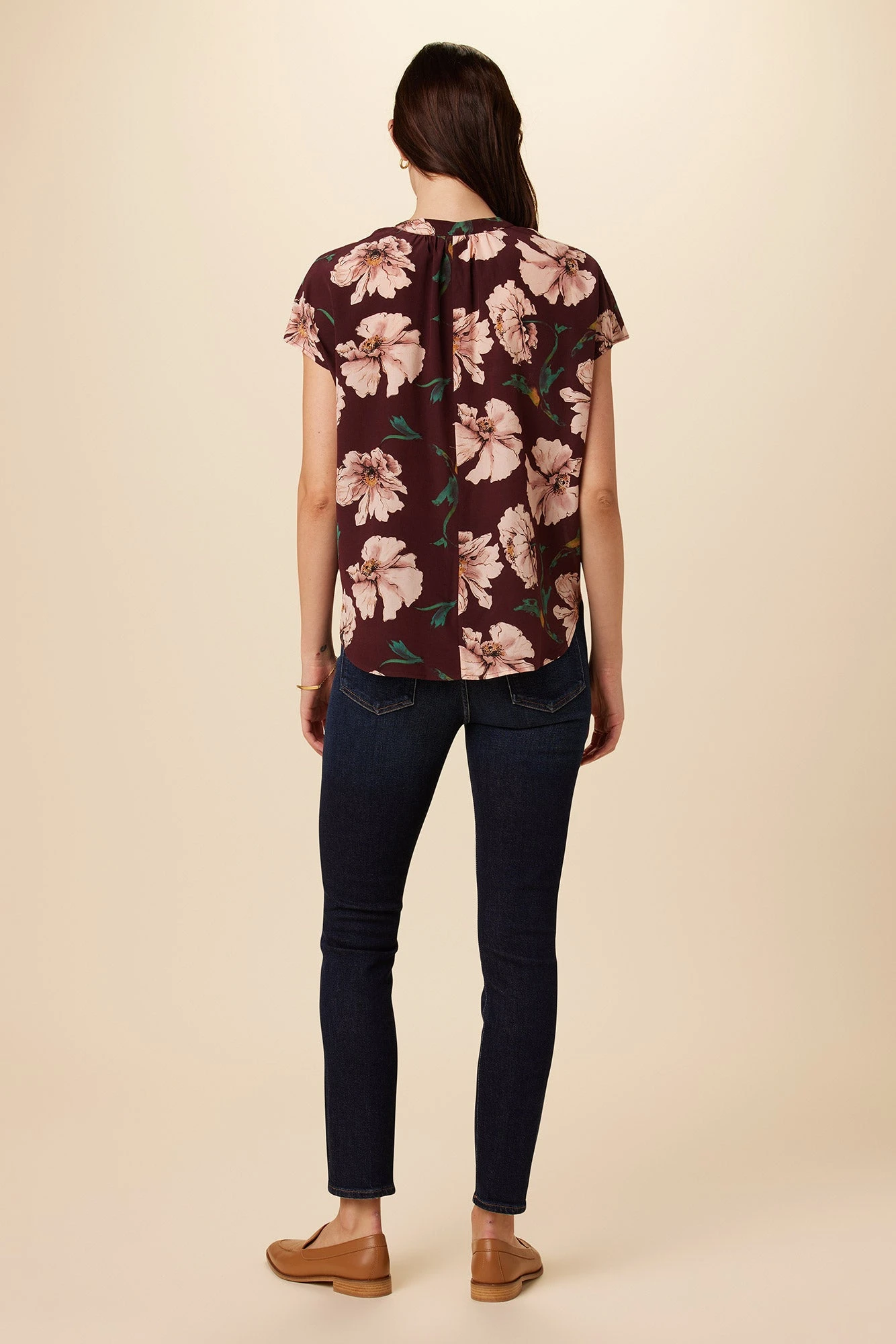 Renata Washable Silk Blouse - Paysage Sepia - Image 3