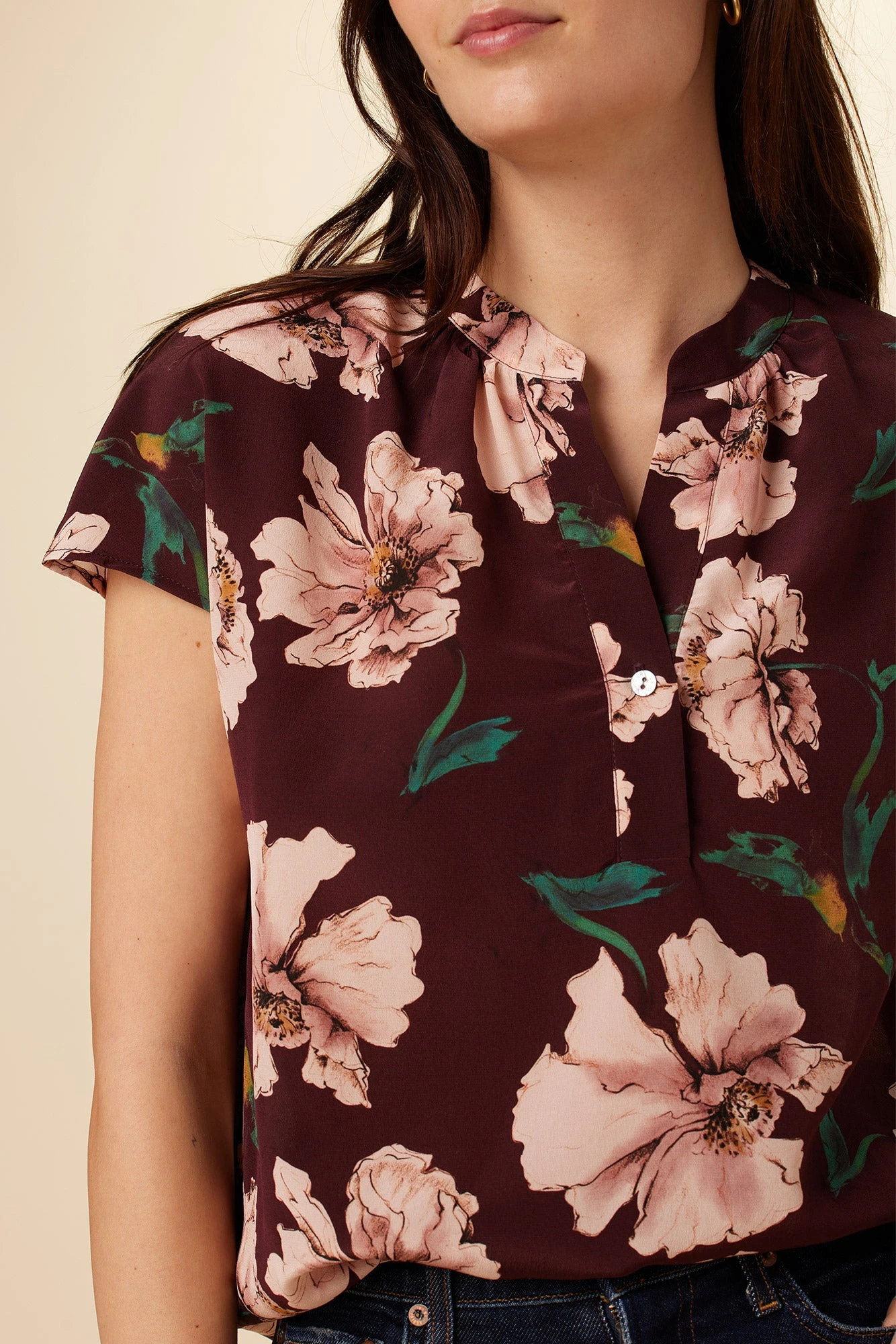 Renata Washable Silk Blouse - Paysage Sepia - Image 4