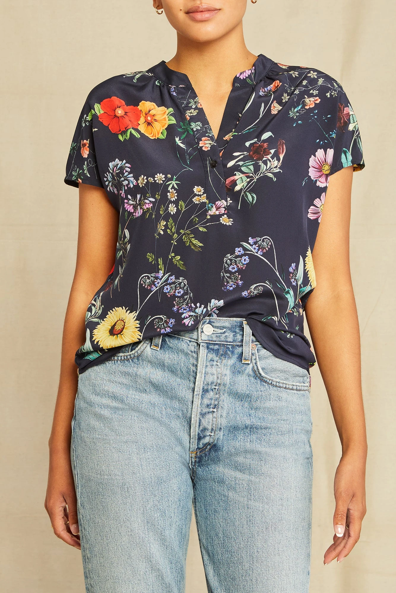 Renata Washable Silk Blouse - Provence Floral - Image 2