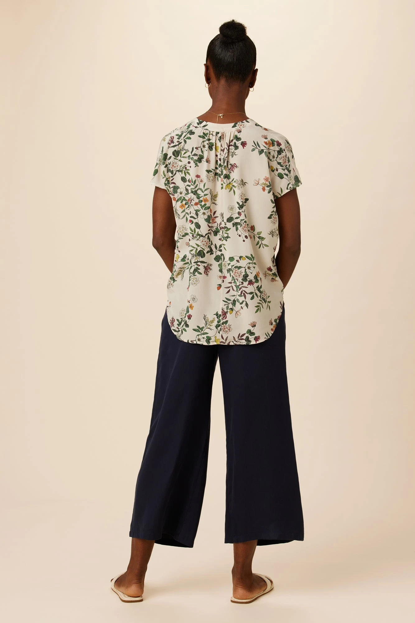 Renata Washable Silk Blouse - Silverwood Floral - Image 3