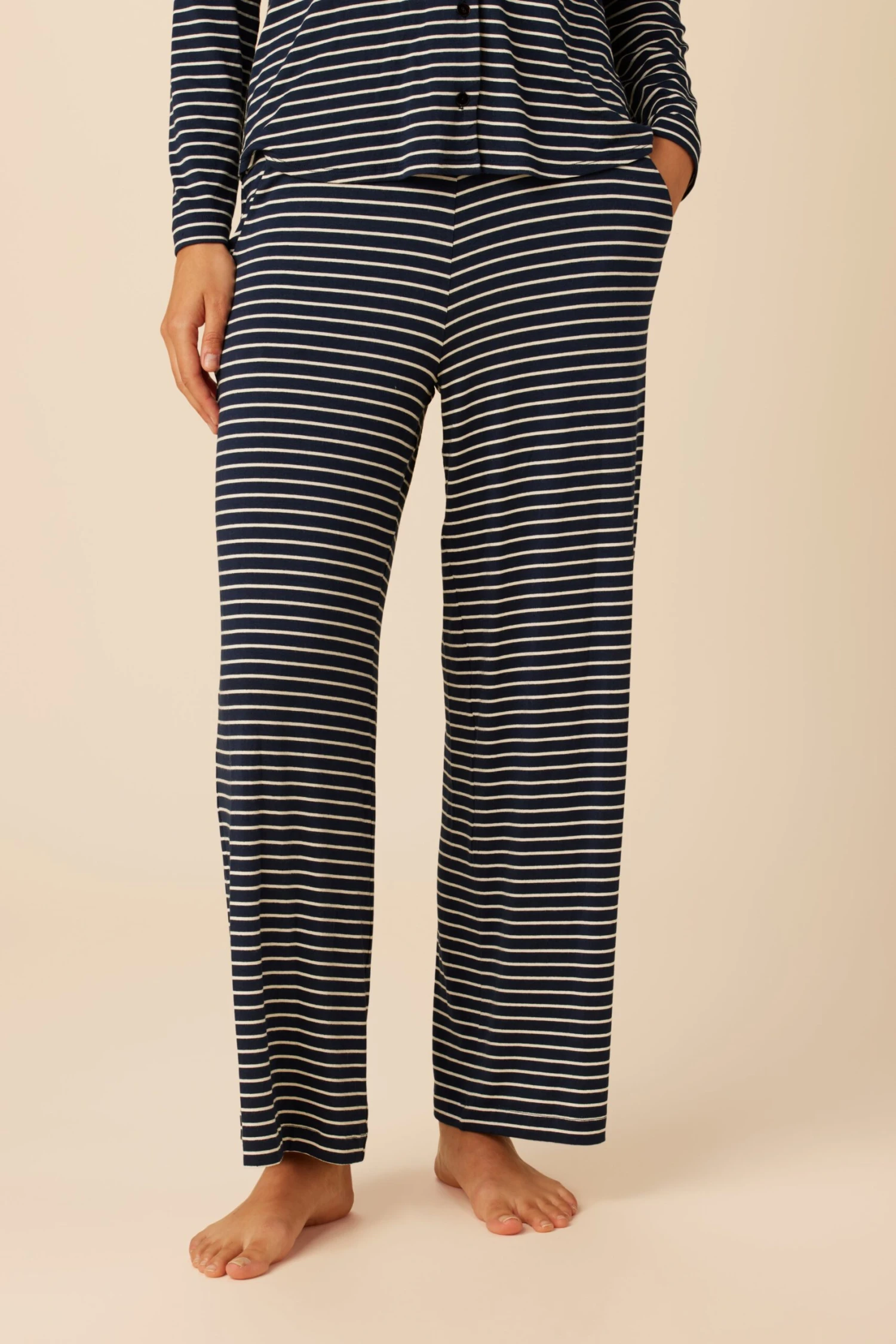 Lark Dream Knit Pajama Pants - Navy And White