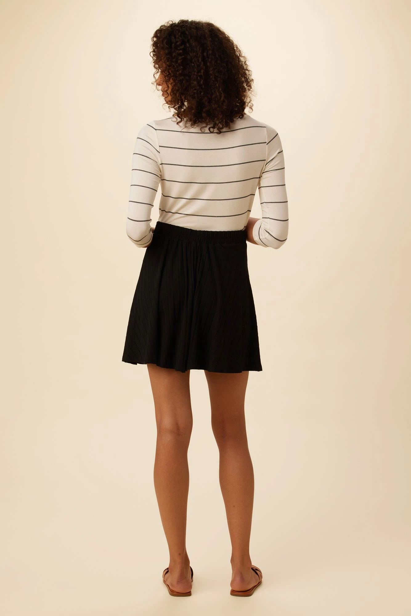 Evelyn Provence Rib Skirt - Black - Image 3