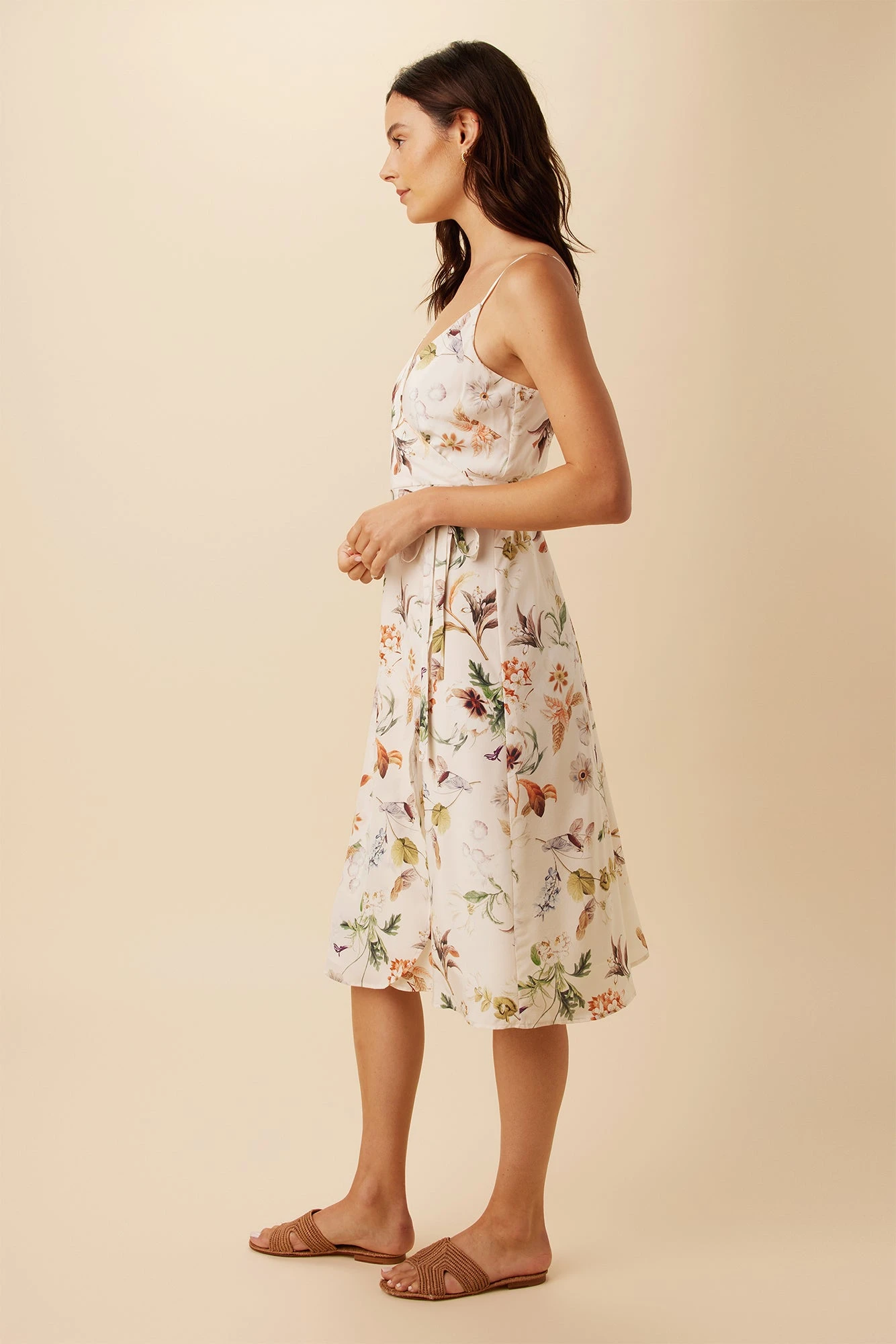 Varden Washable Silk Dress - Botanic Floral Ivory - Image 2