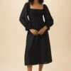 Averill Ramie Viscose Dress - Black