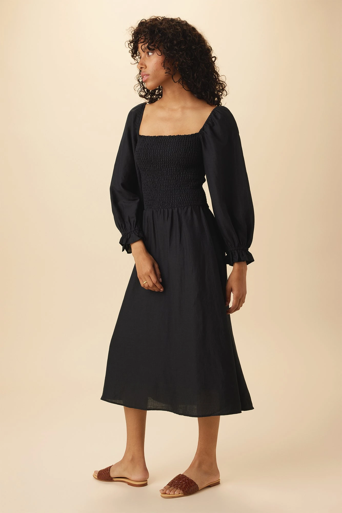Averill Ramie Viscose Dress - Black - Image 2