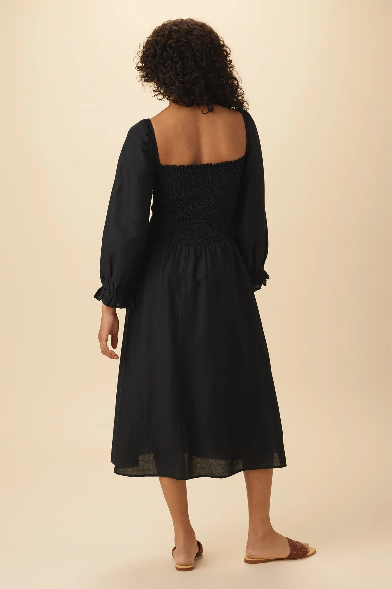 Averill Ramie Viscose Dress - Black - Image 3
