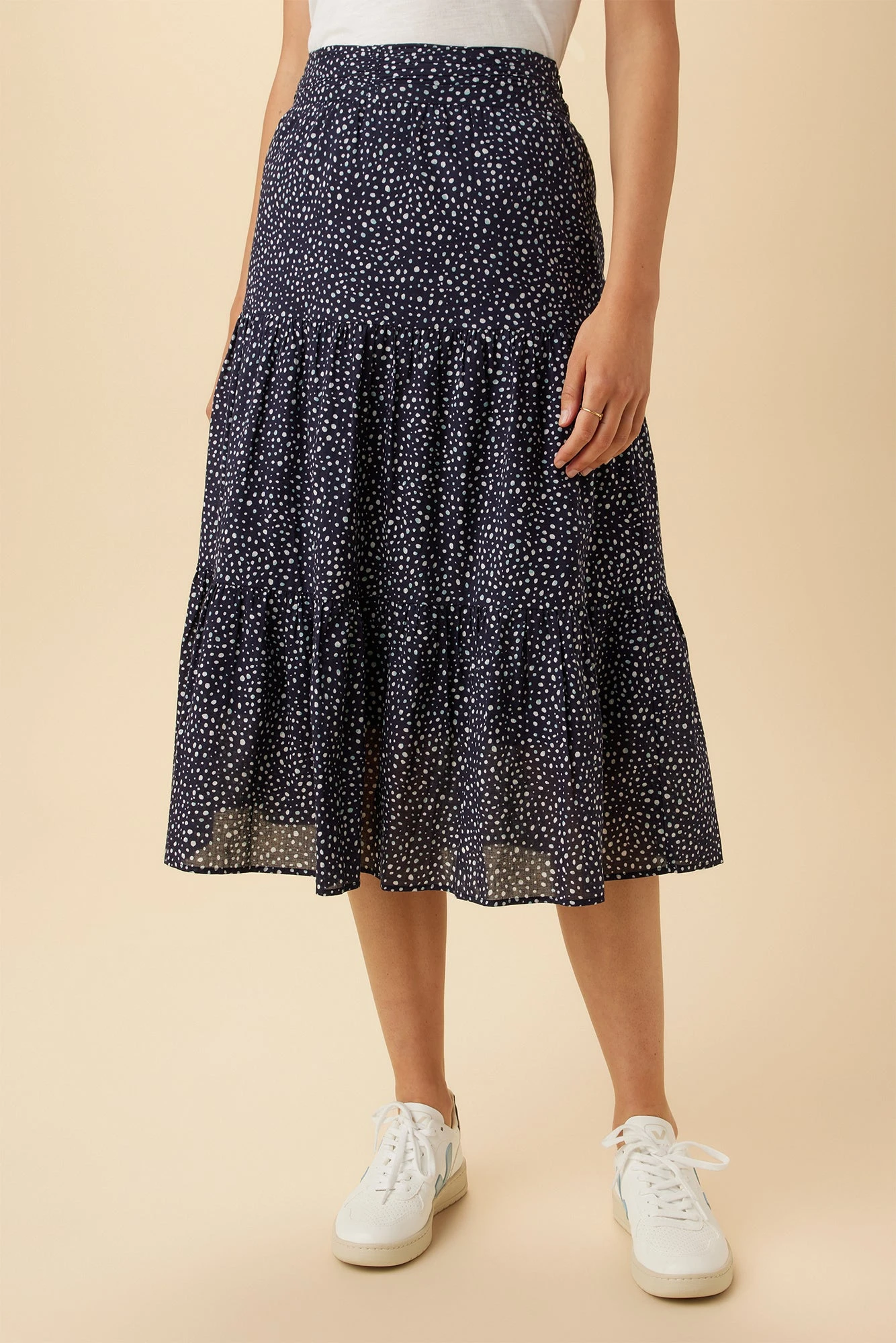 Silas Organic Cotton Midi Skirt - Trieste Dot - Image 2