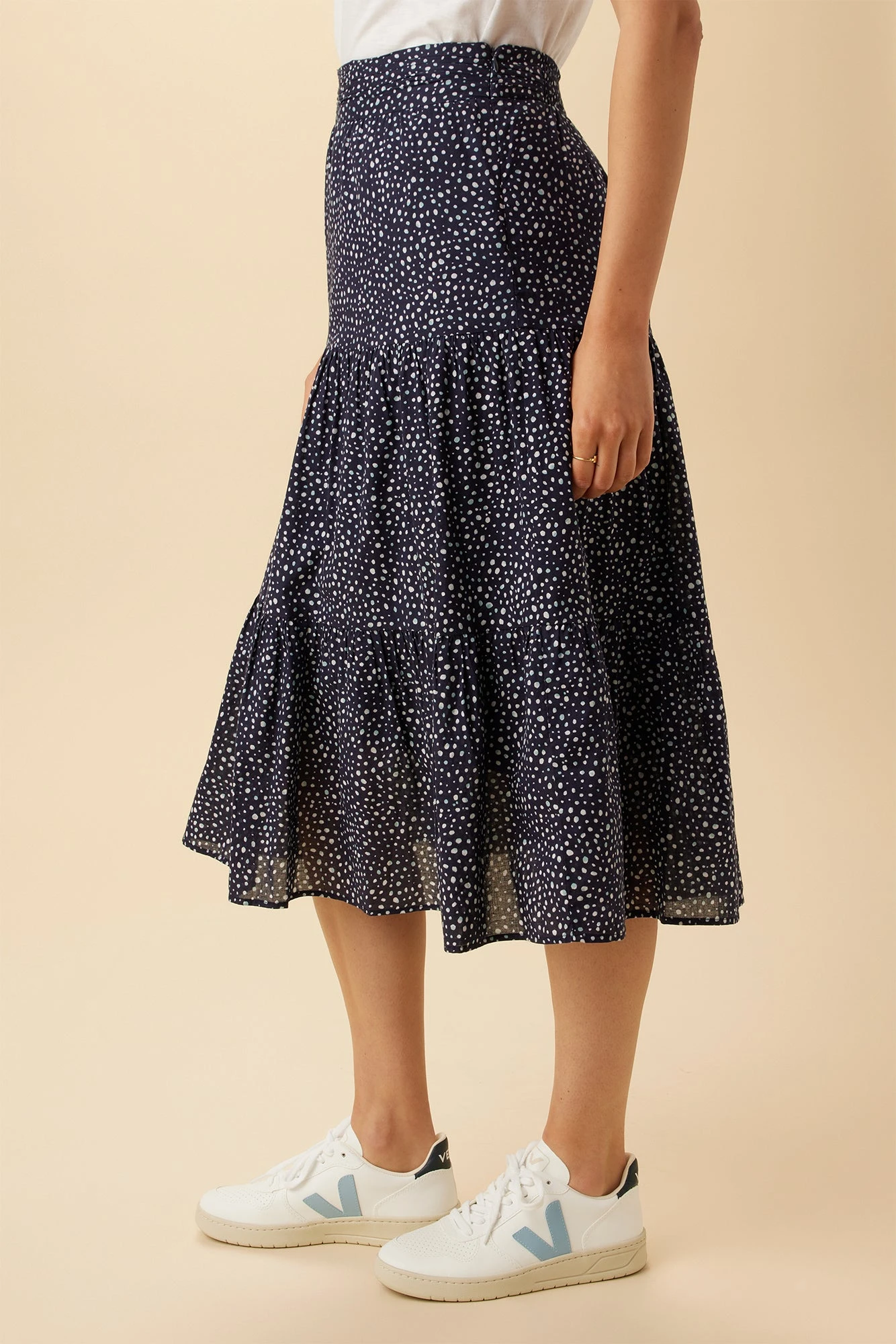 Silas Organic Cotton Midi Skirt - Trieste Dot - Image 4