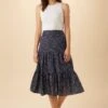 Silas Organic Cotton Midi Skirt - Trieste Dot