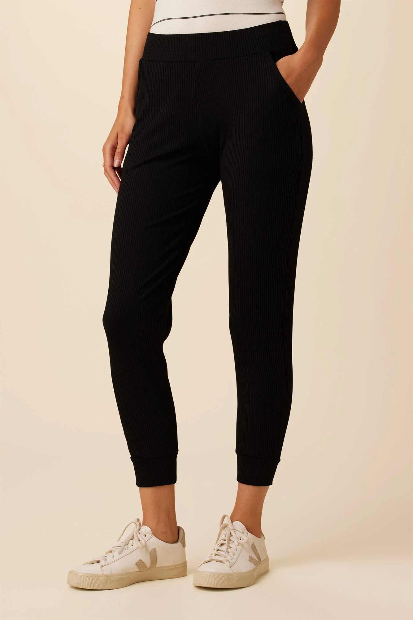 Skylar Paris Rib Joggers - Black