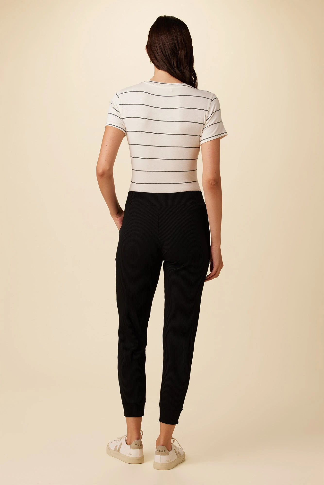 Skylar Paris Rib Joggers - Black - Image 4